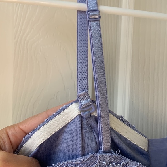 NWT BCX Dress Lace Mesh Insert Optional Strap Purple Gown size 1 XS - Picture 6 of 13